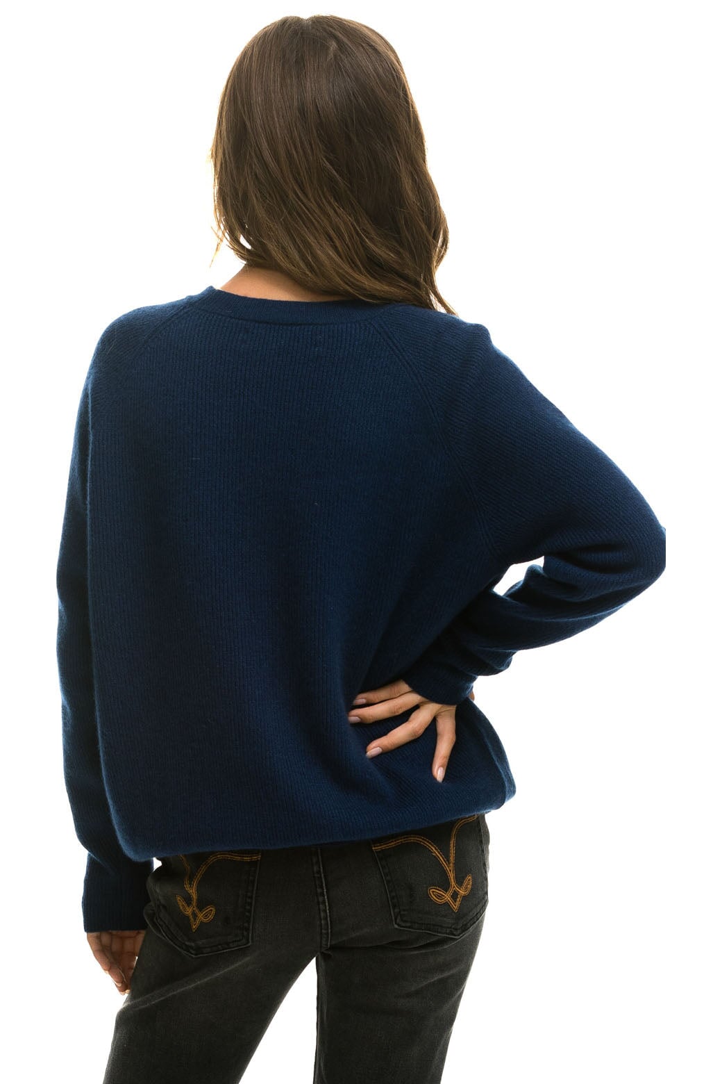 VINTAGE CABIN 2 UNISEX CASHMERE SWEATER - MIDNIGHT - Image 7