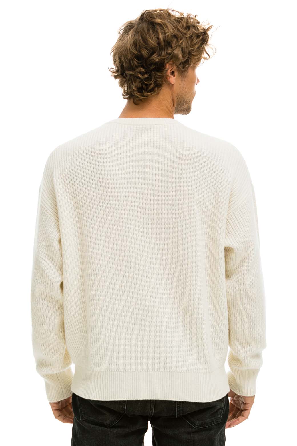 VINTAGE CABIN UNISEX CASHMERE SWEATER - VINTAGE WHITE - Image 8