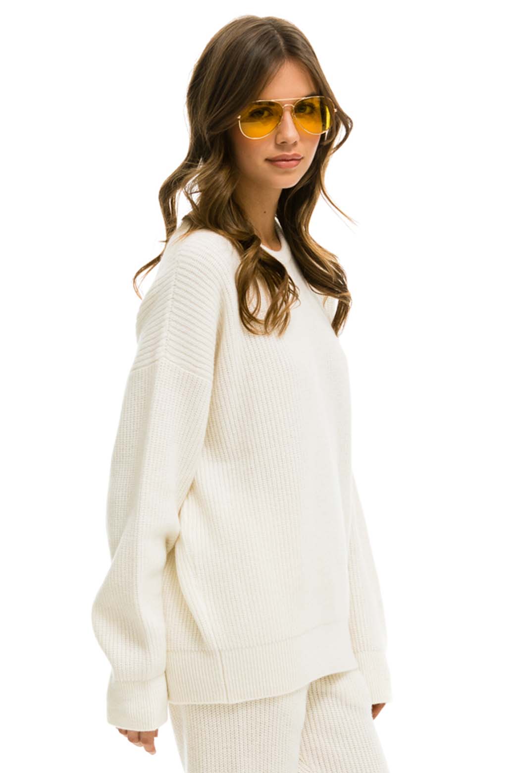 VINTAGE CABIN UNISEX CASHMERE SWEATER - VINTAGE WHITE - Image 7
