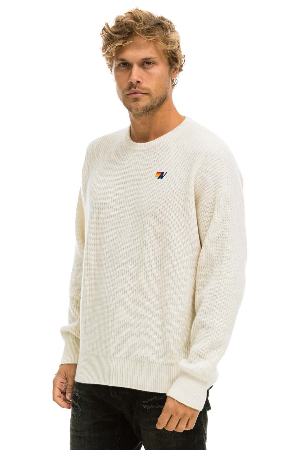 VINTAGE CABIN UNISEX CASHMERE SWEATER - VINTAGE WHITE - Image 4