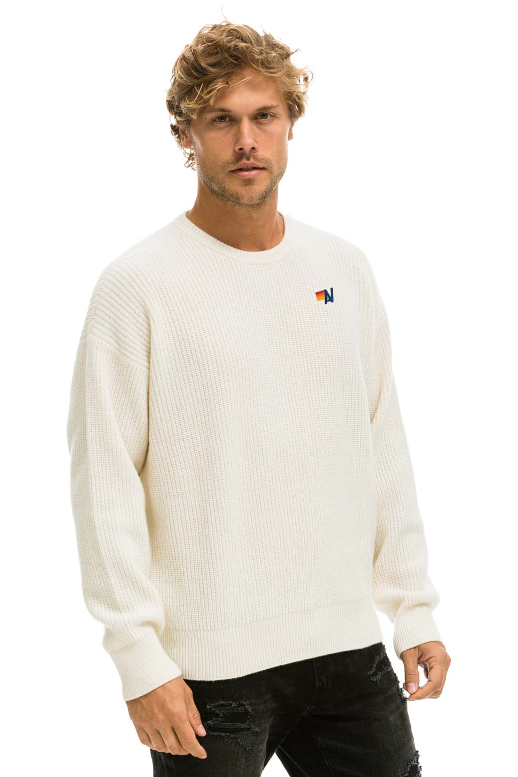 VINTAGE CABIN UNISEX CASHMERE SWEATER - VINTAGE WHITE - Image 10
