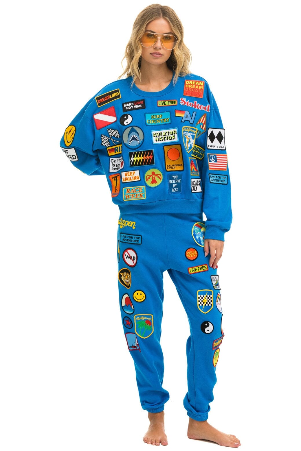 VINTAGE PATCH RELAXED CREW SWEATSHIRT - OCEAN - Image 12