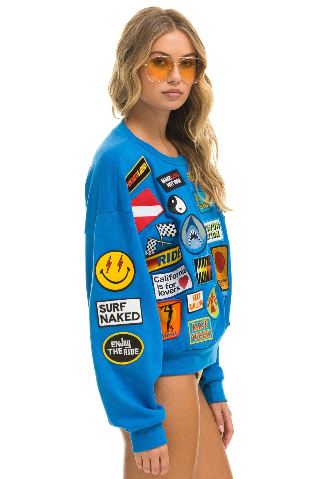VINTAGE PATCH RELAXED CREW SWEATSHIRT - OCEAN - Image 4