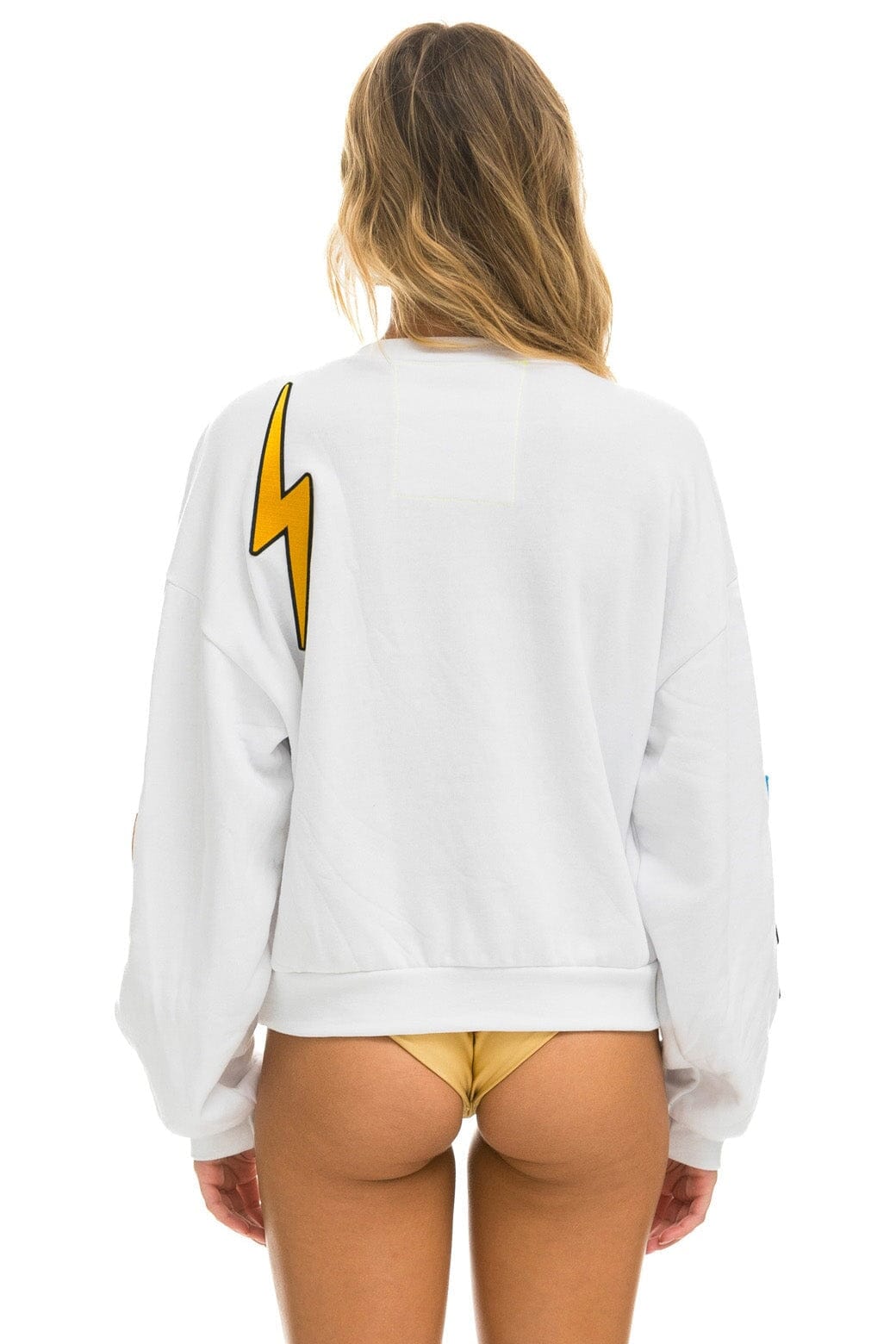 VINTAGE PATCH RELAXED CREW SWEATSHIRT - WHITE - Image 5