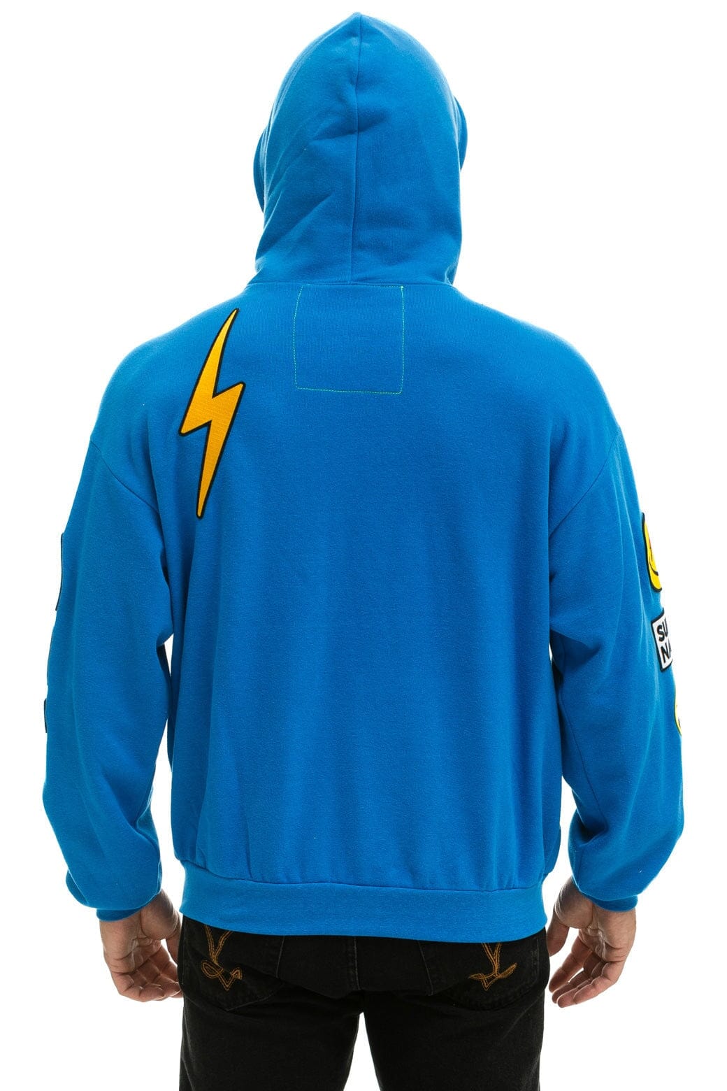 VINTAGE PATCH RELAXED PULLOVER HOODIE- OCEAN - Image 8