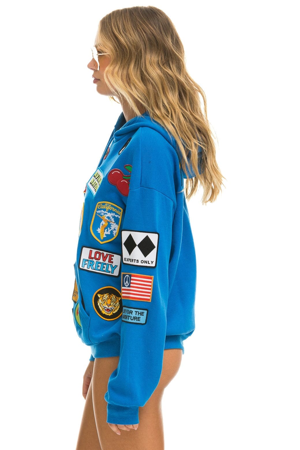 VINTAGE PATCH RELAXED PULLOVER HOODIE- OCEAN - Image 9