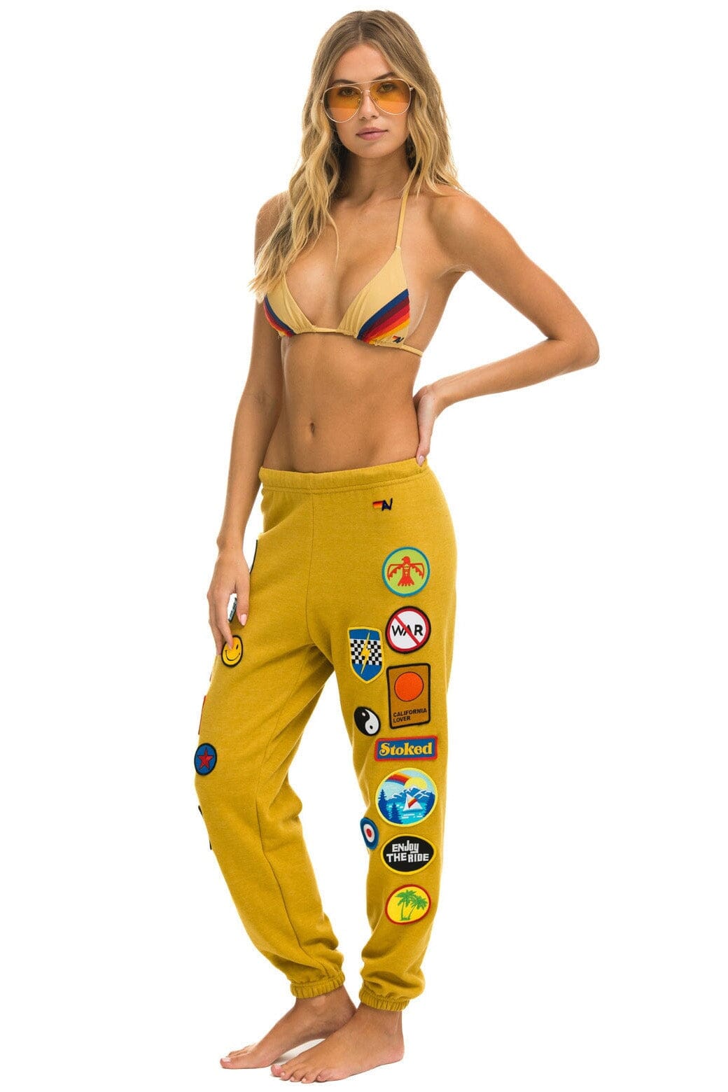VINTAGE PATCH SWEATPANTS - KHAKI - Image 2