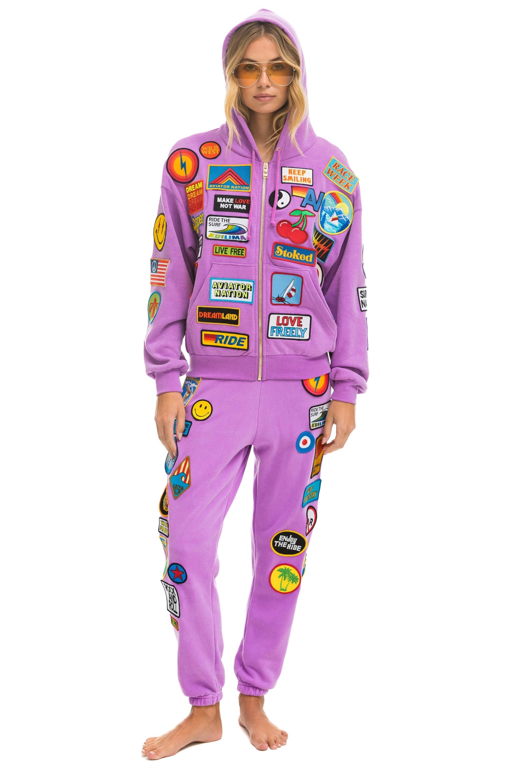 VINTAGE PATCH SWEATPANTS - NEON PURPLE - Image 6