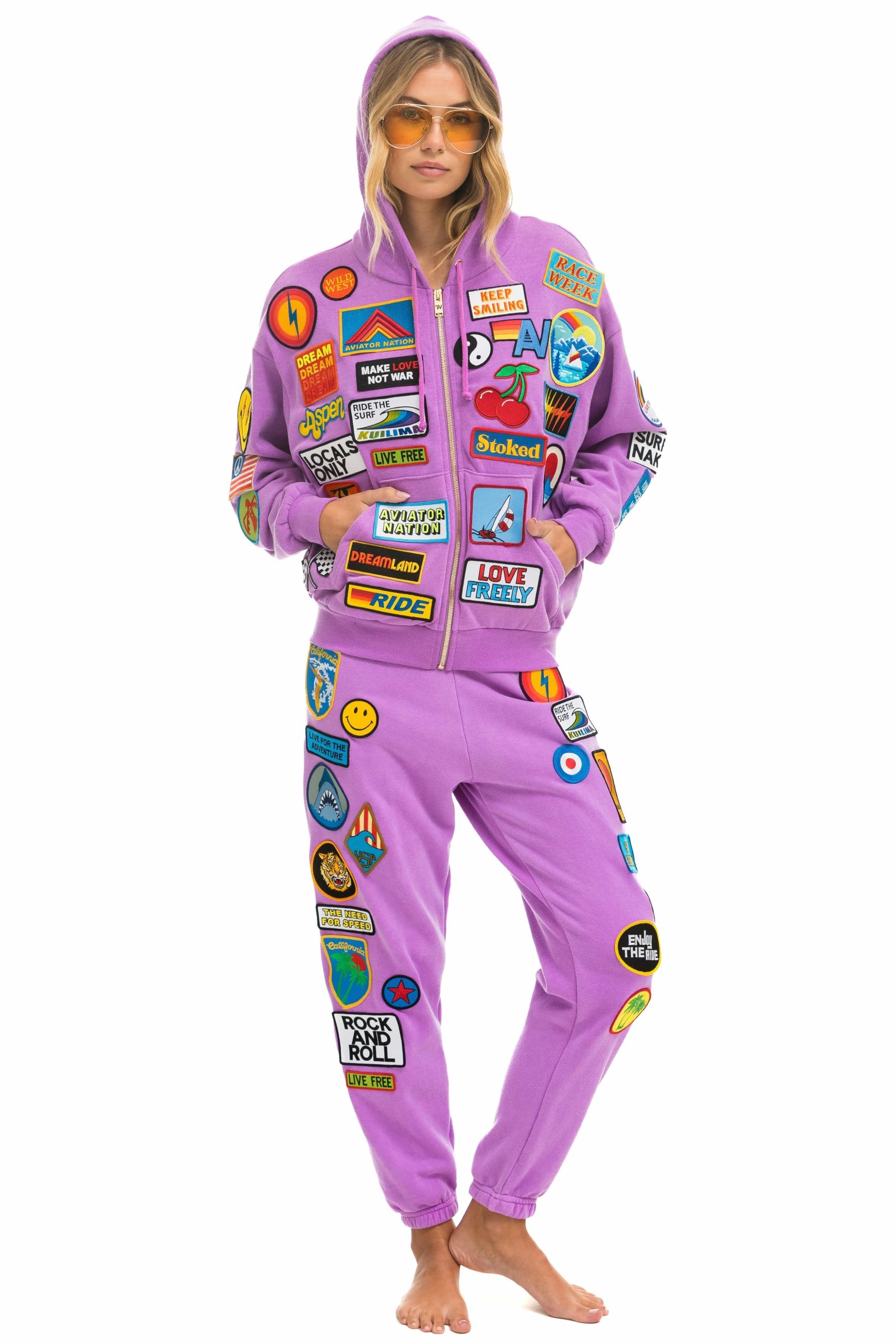 VINTAGE PATCH SWEATPANTS - NEON PURPLE - Image 5