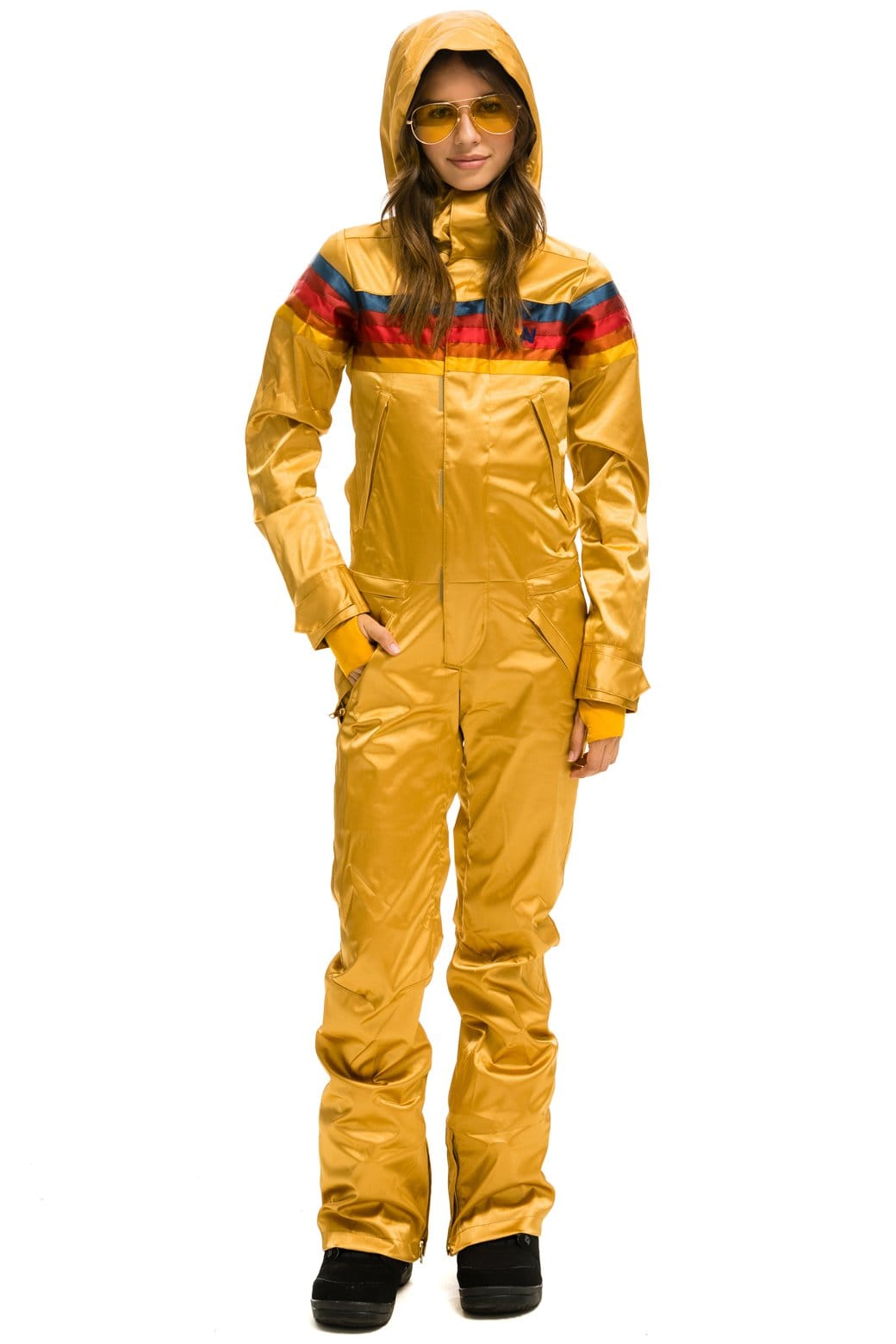 WOMEN'S 5 STRIPE SATIN POWDER SUIT - CHAMPAGNE - Image 3