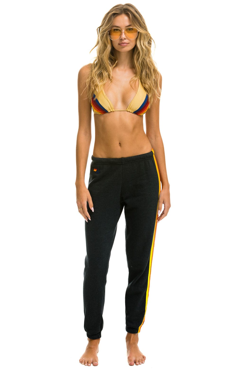5 STRIPE SWEATPANTS - CHARCOAL - Image 2
