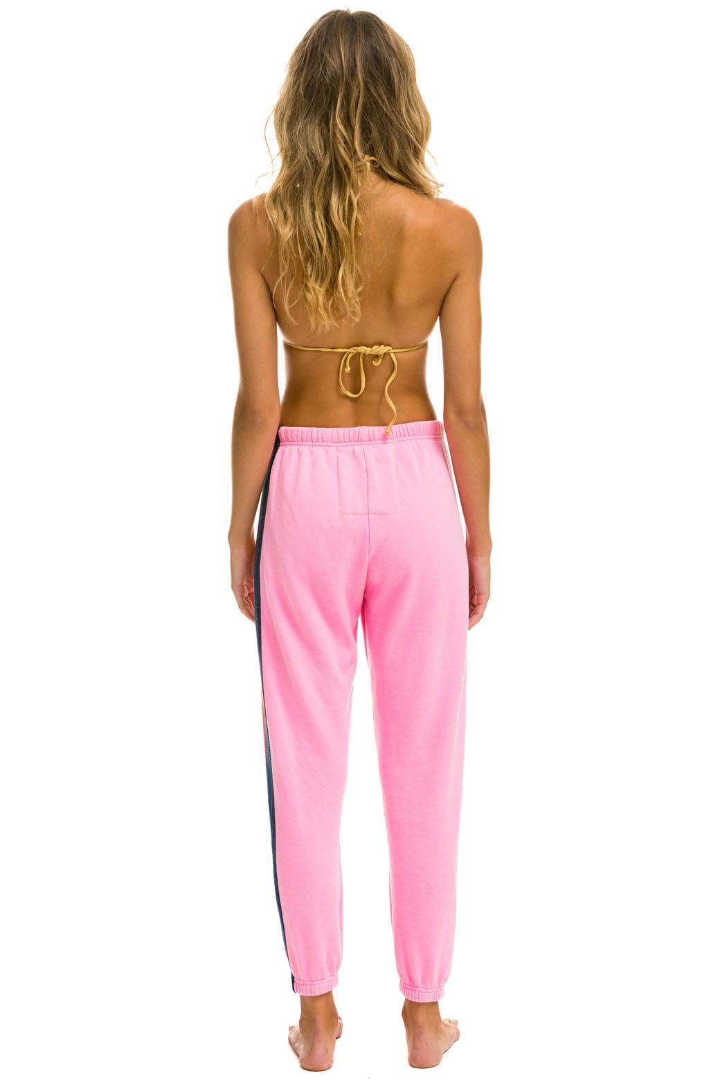 5 STRIPE SWEATPANTS - NEON PINK - Image 4