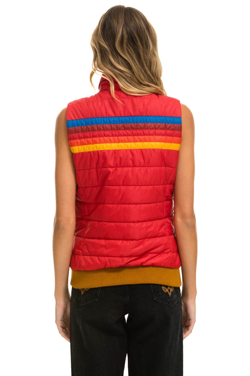 WOMEN'S 5 STRIPE VEST - CHERRY - Image 3