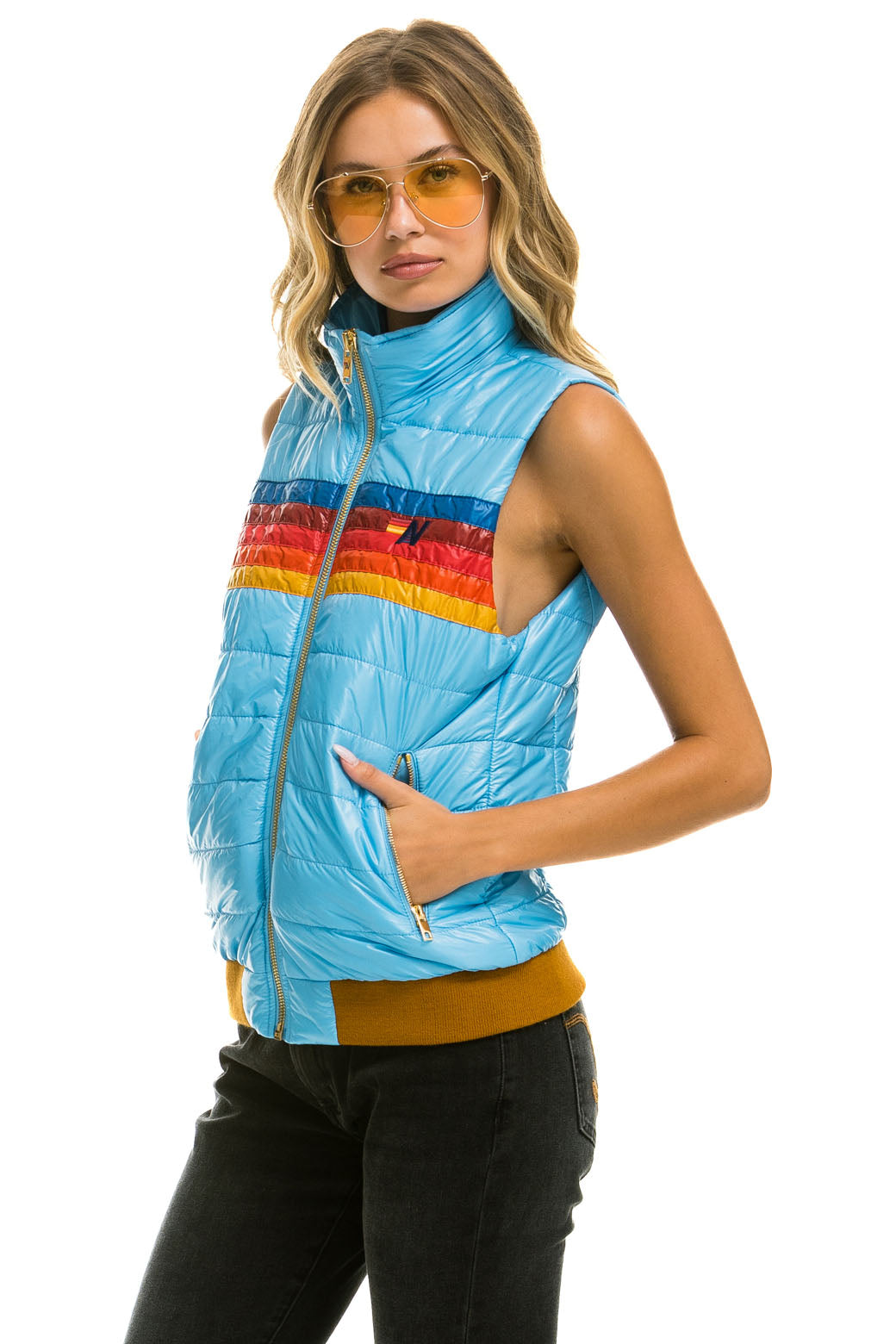 WOMEN'S 5 STRIPE VEST - GLOSSY SKY - Image 3