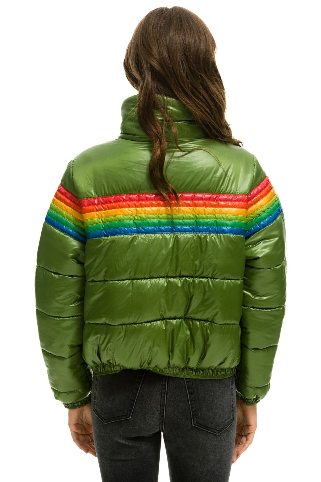 6 STRIPE LUXE APRES PUFFER JACKET - GLOSSY GARDEN GREEN - Image 3