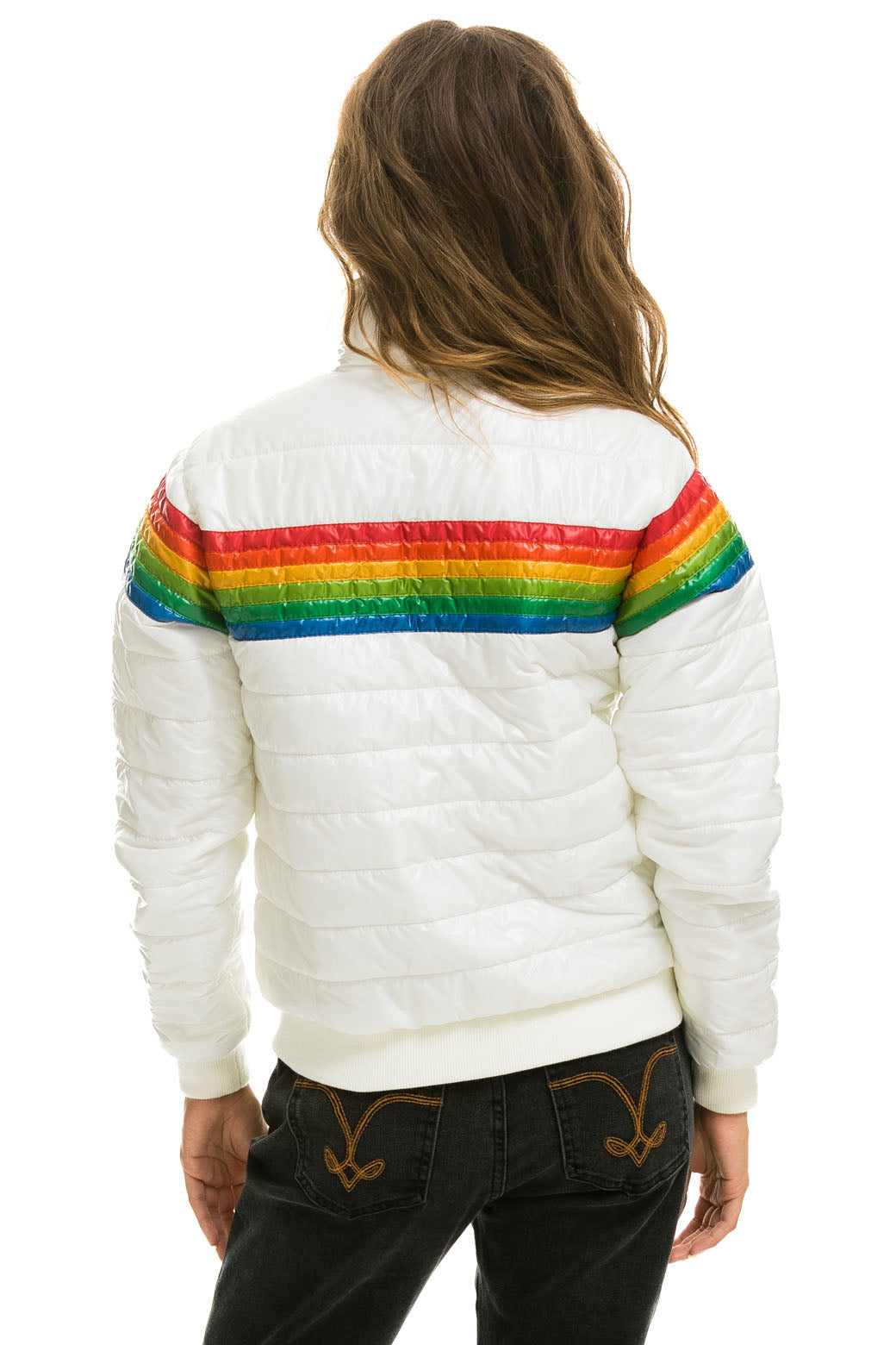 6 STRIPE JACKET - GLOSSY WHITE - Image 3