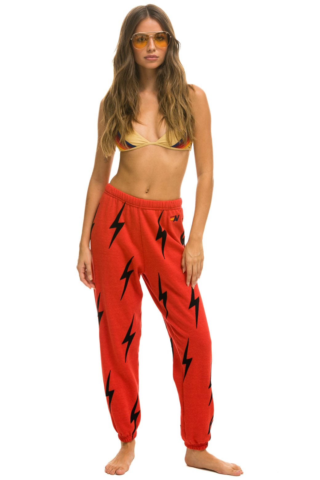 BOLT STITCH REPEAT SWEATPANTS - RED // BLACK - Image 5